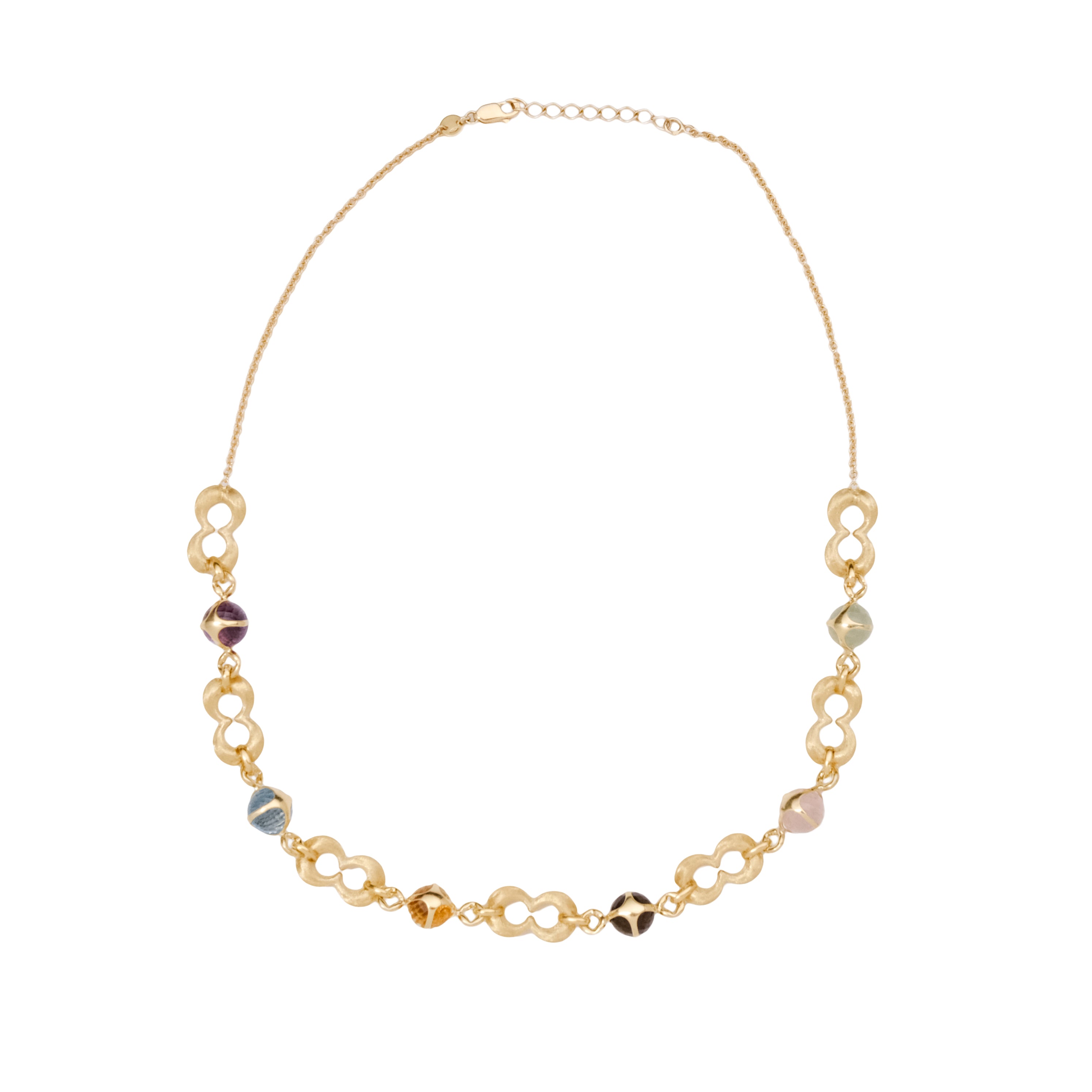 Faceted Spheres Link Necklace