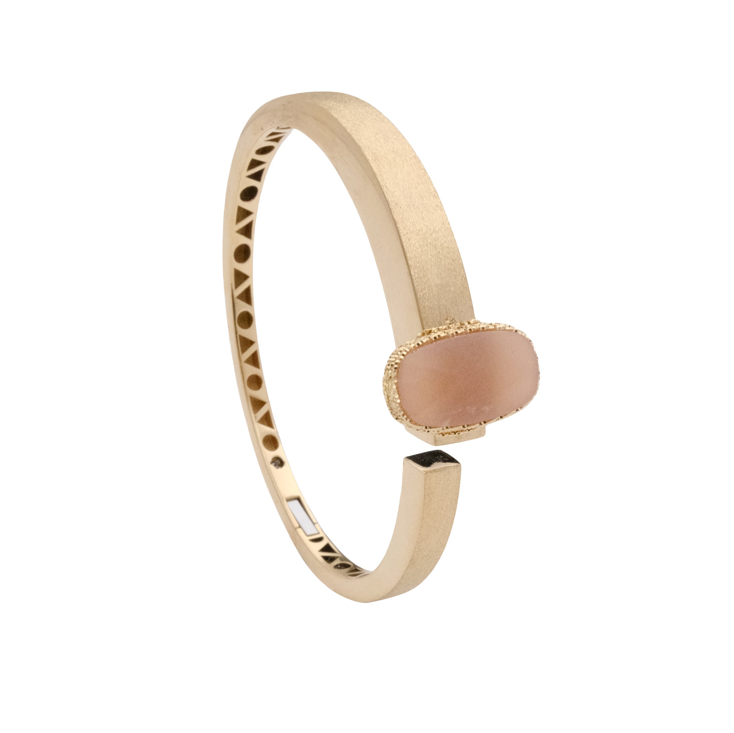 Mono Peach Moonstone Hinge Bangle