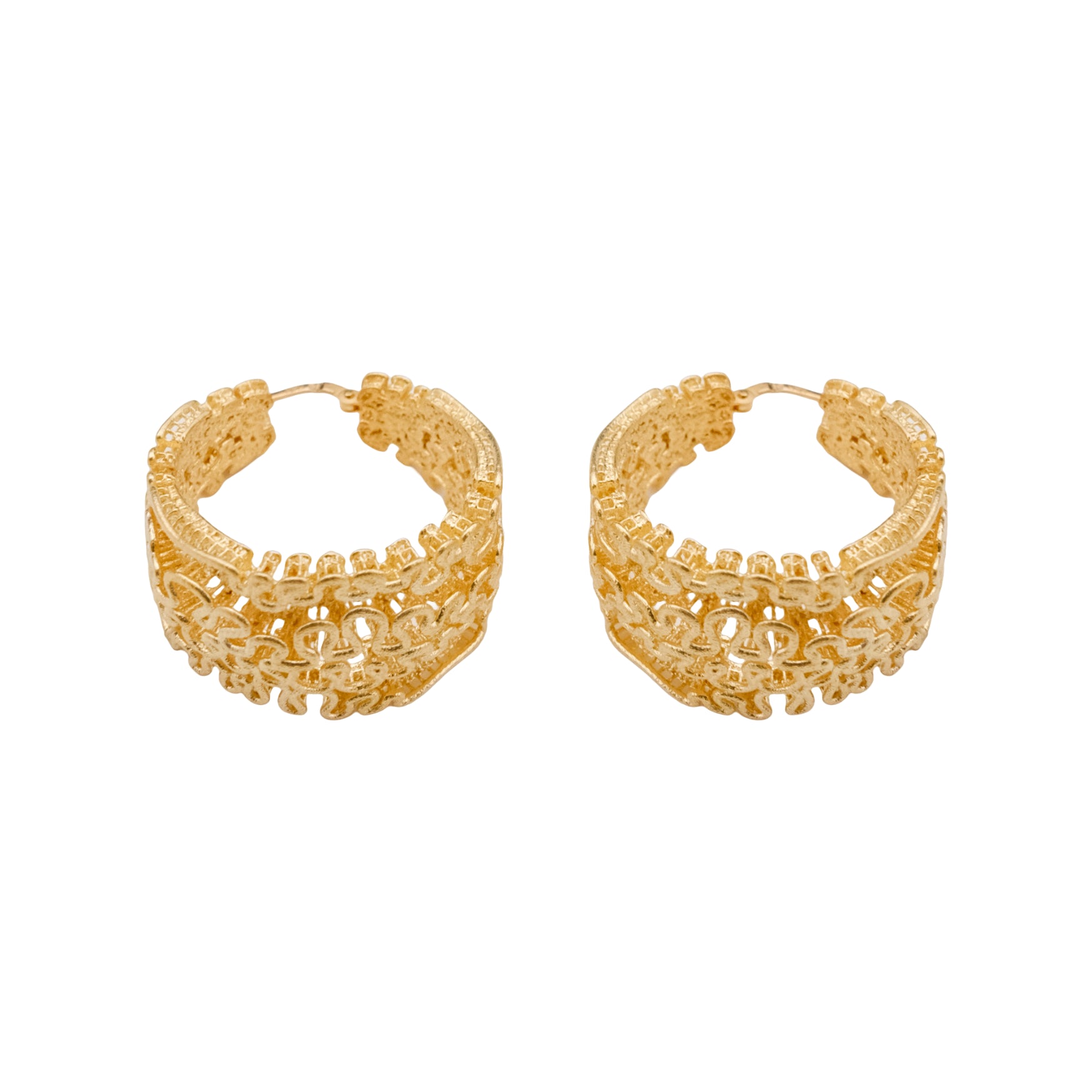 Textured Filigree Hoop Earrings