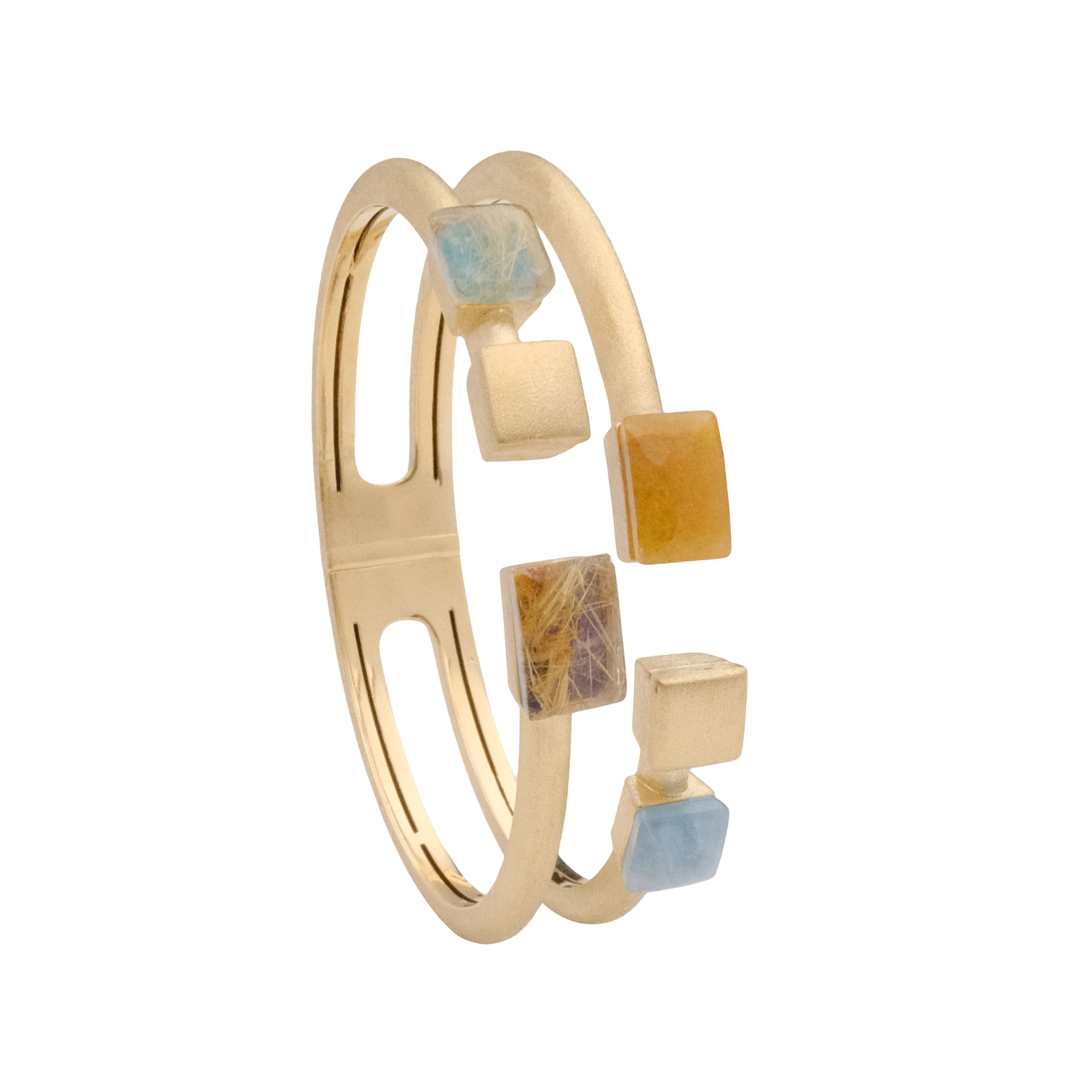 Geometric Trio Doublette-Stone Bangle
