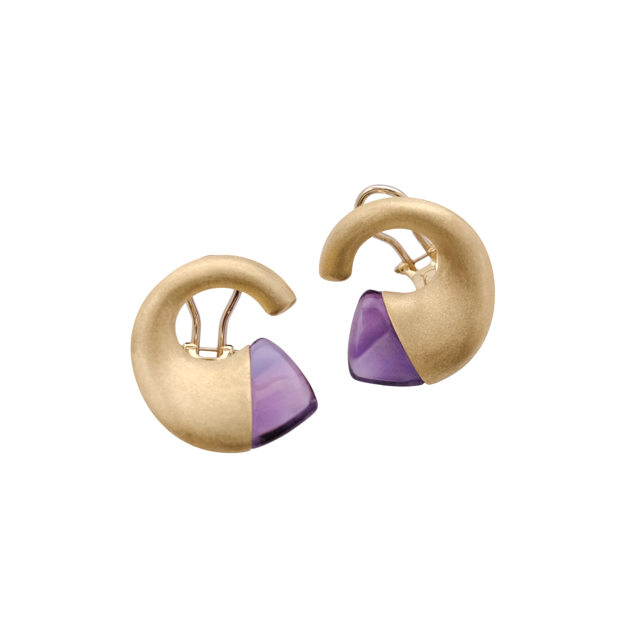 African Amethyst Sculpted Earrings
