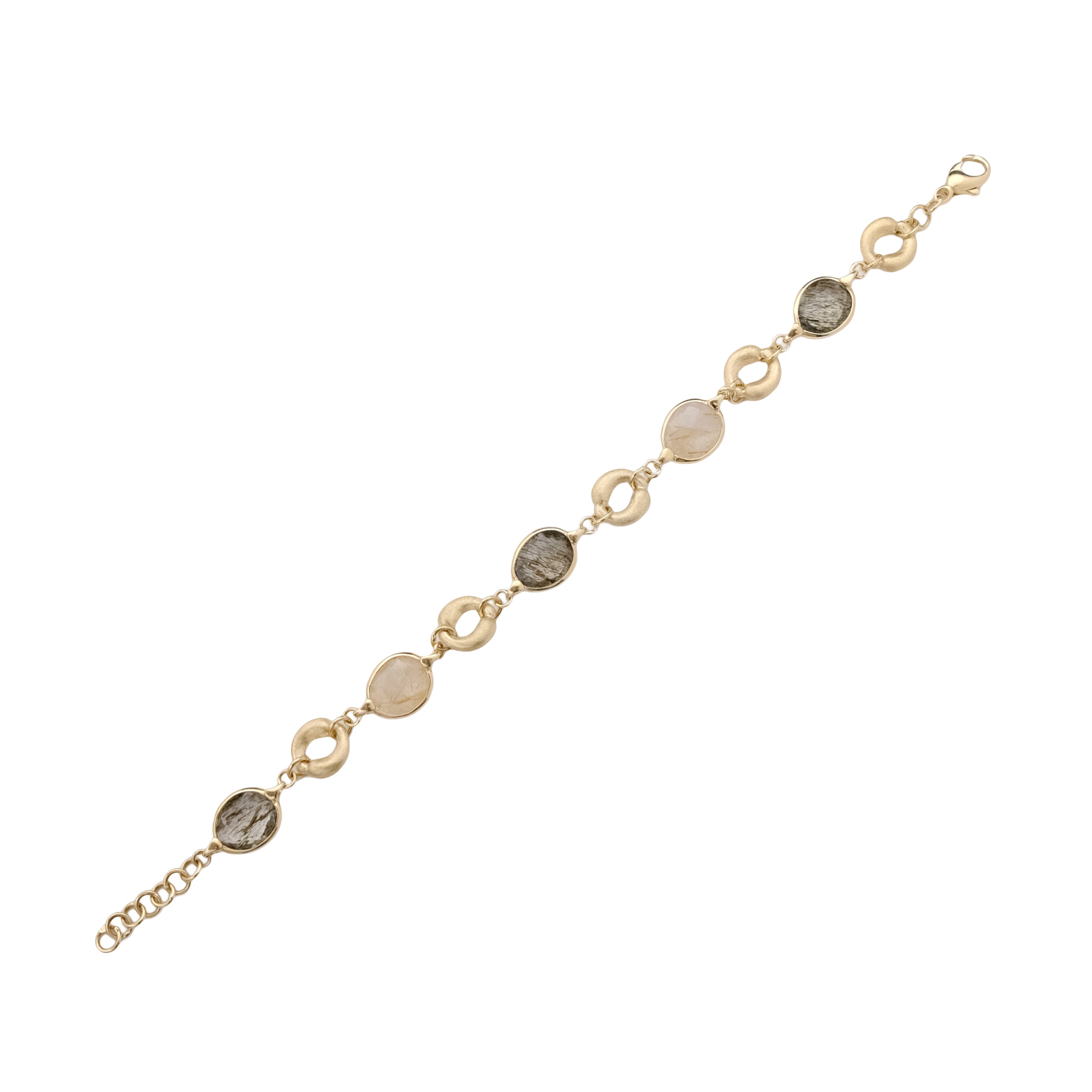 Green & Gold Rutilated Quartz Link Bracelet