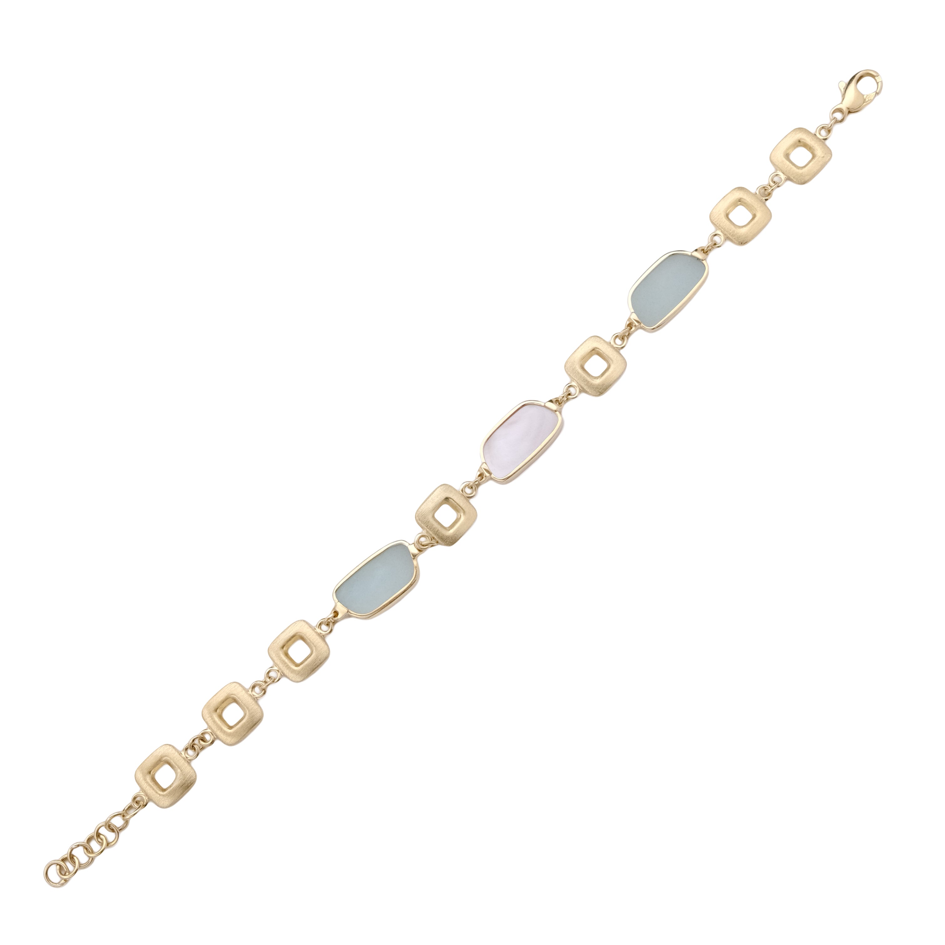 Mother of Pearl & Amazonite Link Bracelet