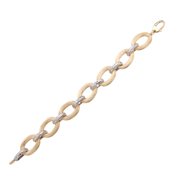Two-Tone Textured Link Bracelet