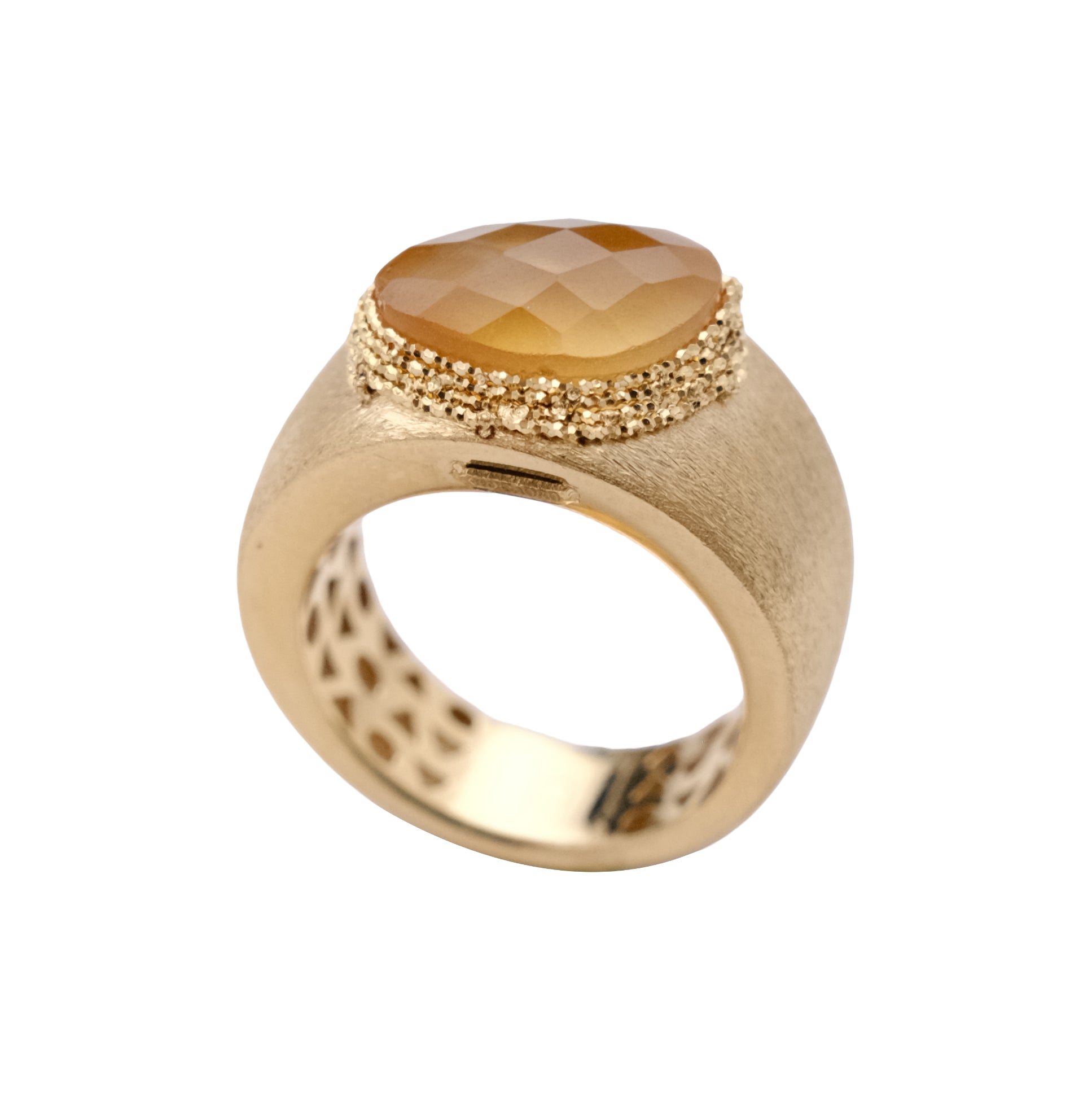 Cigar Band Citrine Ring