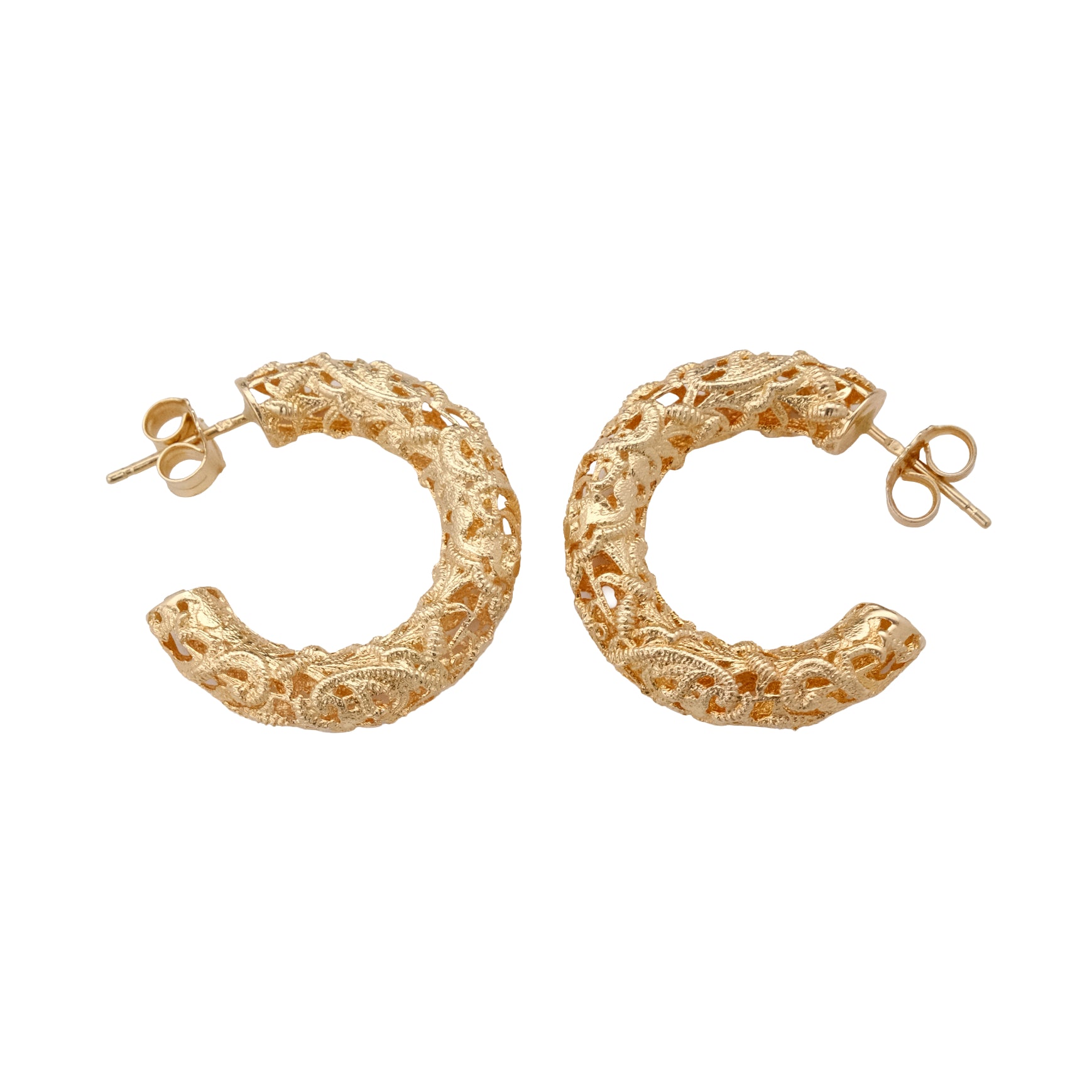 Intricate Lace Hoop Earrings