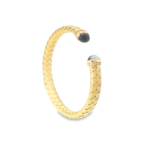Woven Bangle with Iolite Cabochon