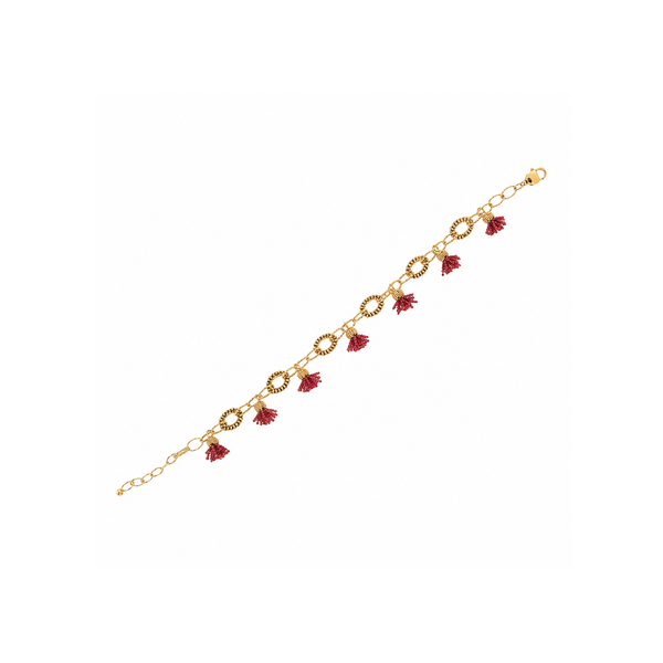 Ruby Tassel Charm Bracelet